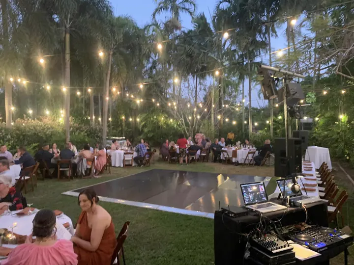 Poolside garden reception