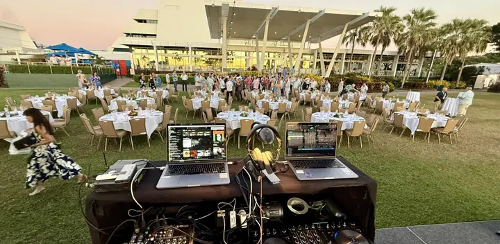 Daytime outdoor function with tables